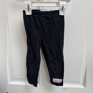 Ruffle Girl 3T Girls Black Stretchy Cropped Capri Leggings Pants